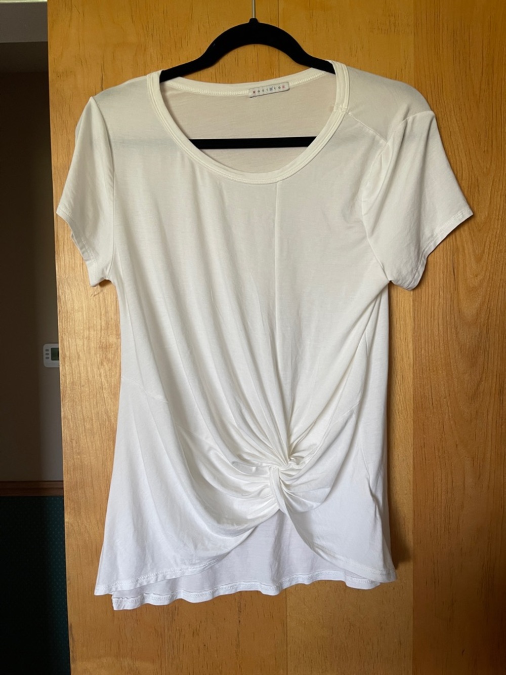 West Kei White Short-Sleeve Knot Front Tee
